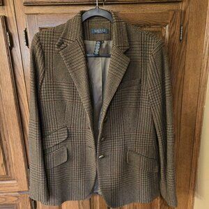 Lauren Ralph Lauren Wool Blazer with Suede Elbow Patches